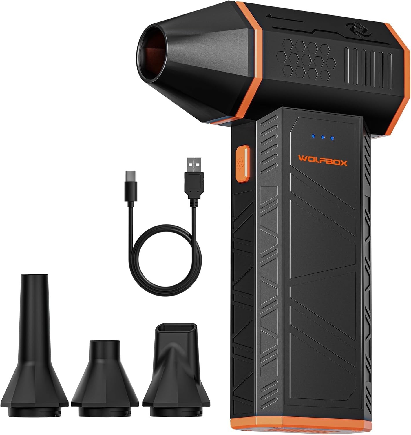 WOLFBOX MF50 Compressed Air Duster-110000RPM Super Power Electric Air Duster, 3-