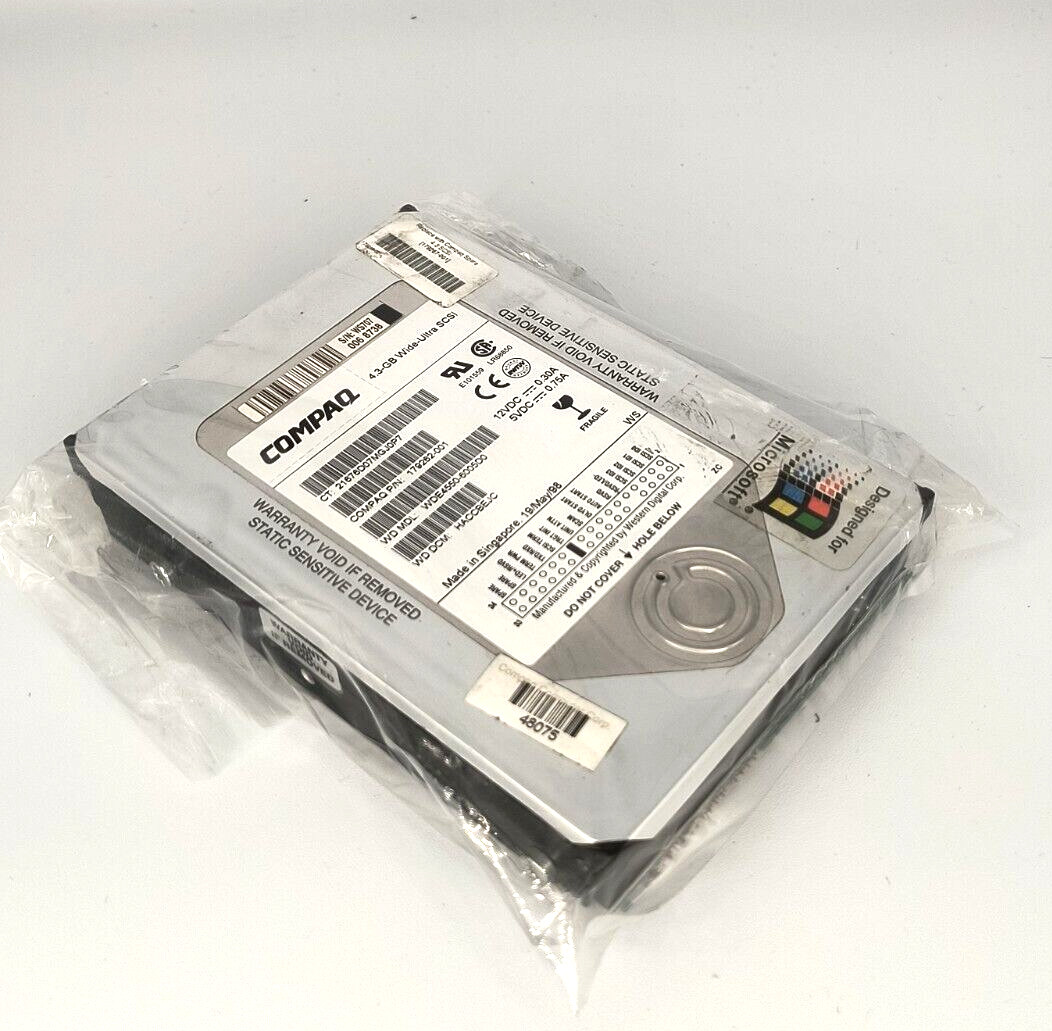 VINTAGE COMPAQ WDE4550-6005D0 4.3GB 3.5" WIDE SCSI HD 68PIN QUANTIUM RM3-HD2B