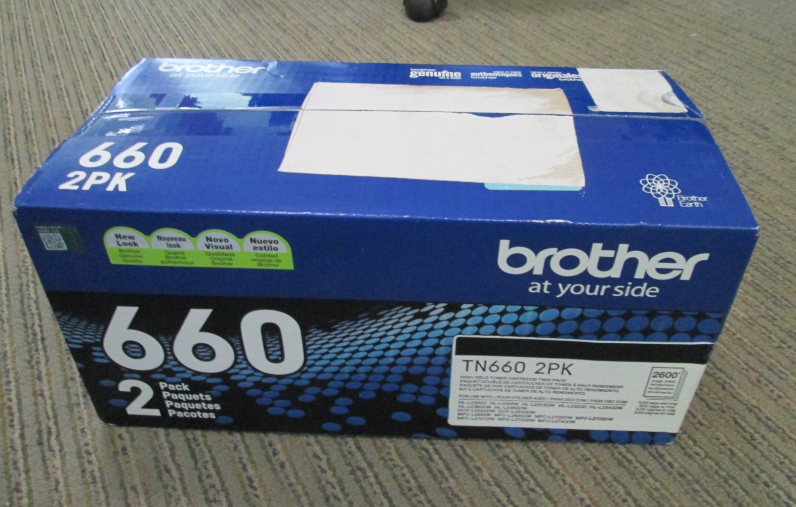 NEW BROTHER TN 660 2 Pack of Black Toners  Blemished Box
