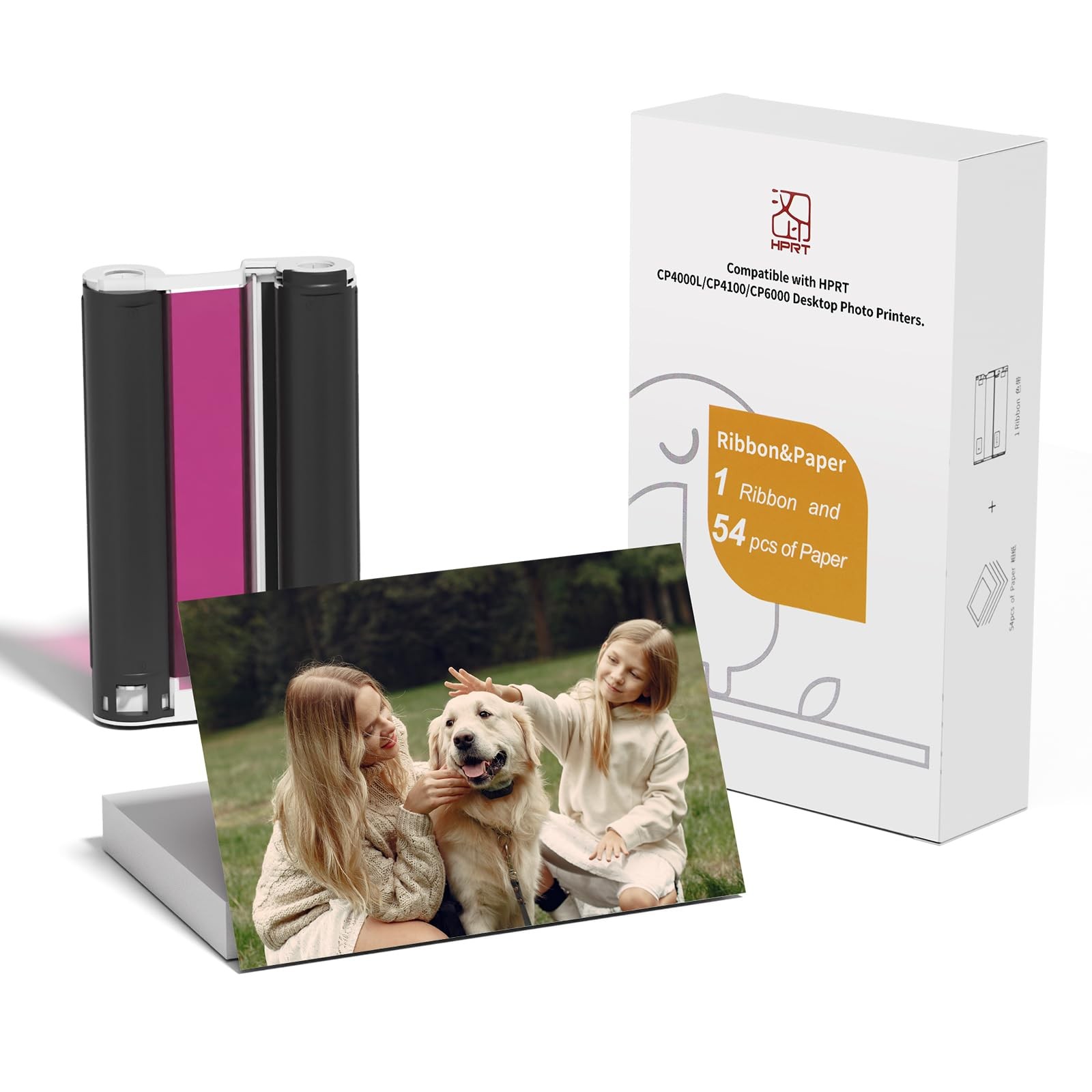 HPRT 4x6" Photo Paper & Ribbons Refill for HPRT CP4100 Printer, Dye Sublimation