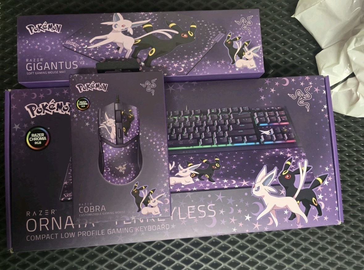 New Pokemon x Razer Ornata V3 & Razor Cobra & Razor Gigantus V2 Espeon Umbreon