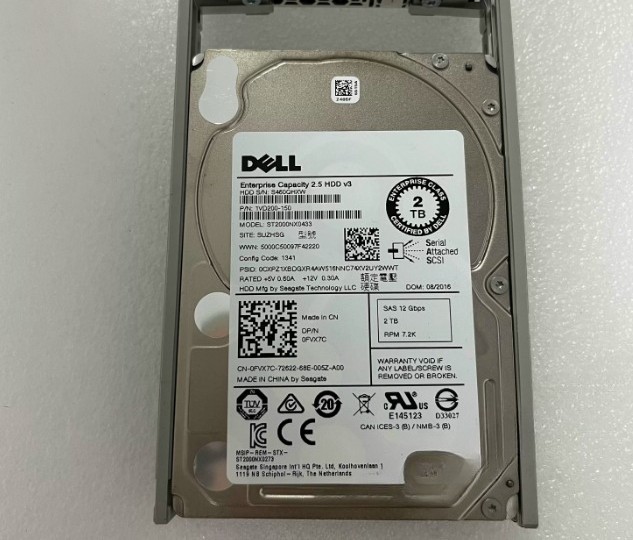 Dell 0TMVN7 ST2000NX0433 2TB 7.2K 12Gb/s SAS 2.5" HDD 128MB Cache Server Drive