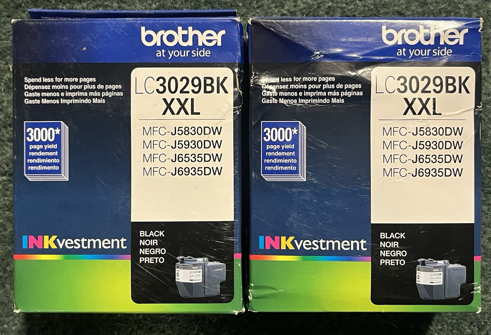 2 LOT New Genuine Sealed Brother LC3029BK XXL BLACK Ink Cartridges - EXP 03/24