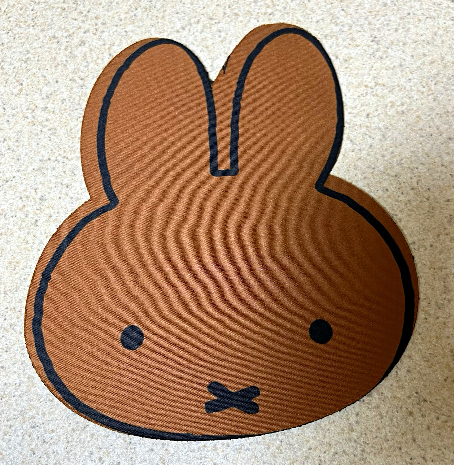 Miffy  Bunny Face Mouse Pad, Brown & Black, Cute Bunny Rabbit Design