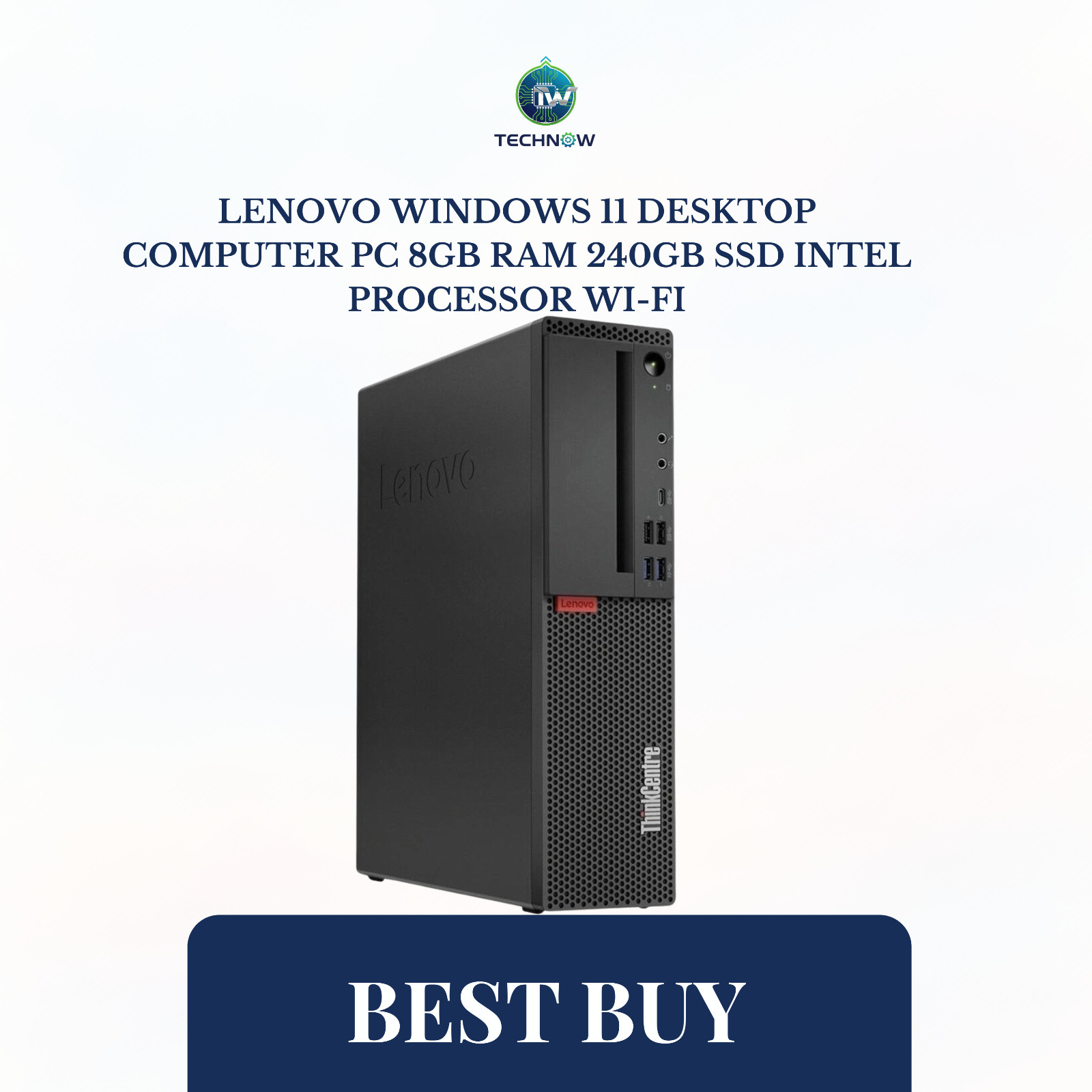 Lenovo Windows 11 Desktop Computer PC 8GB RAM 240GB SSD Intel Processor Wi-Fi