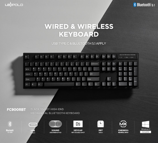 Leopold FC900 Seires Bluetooth Keyboard/USB TypeC /50g/Eng+Kor Tracking/No Noise