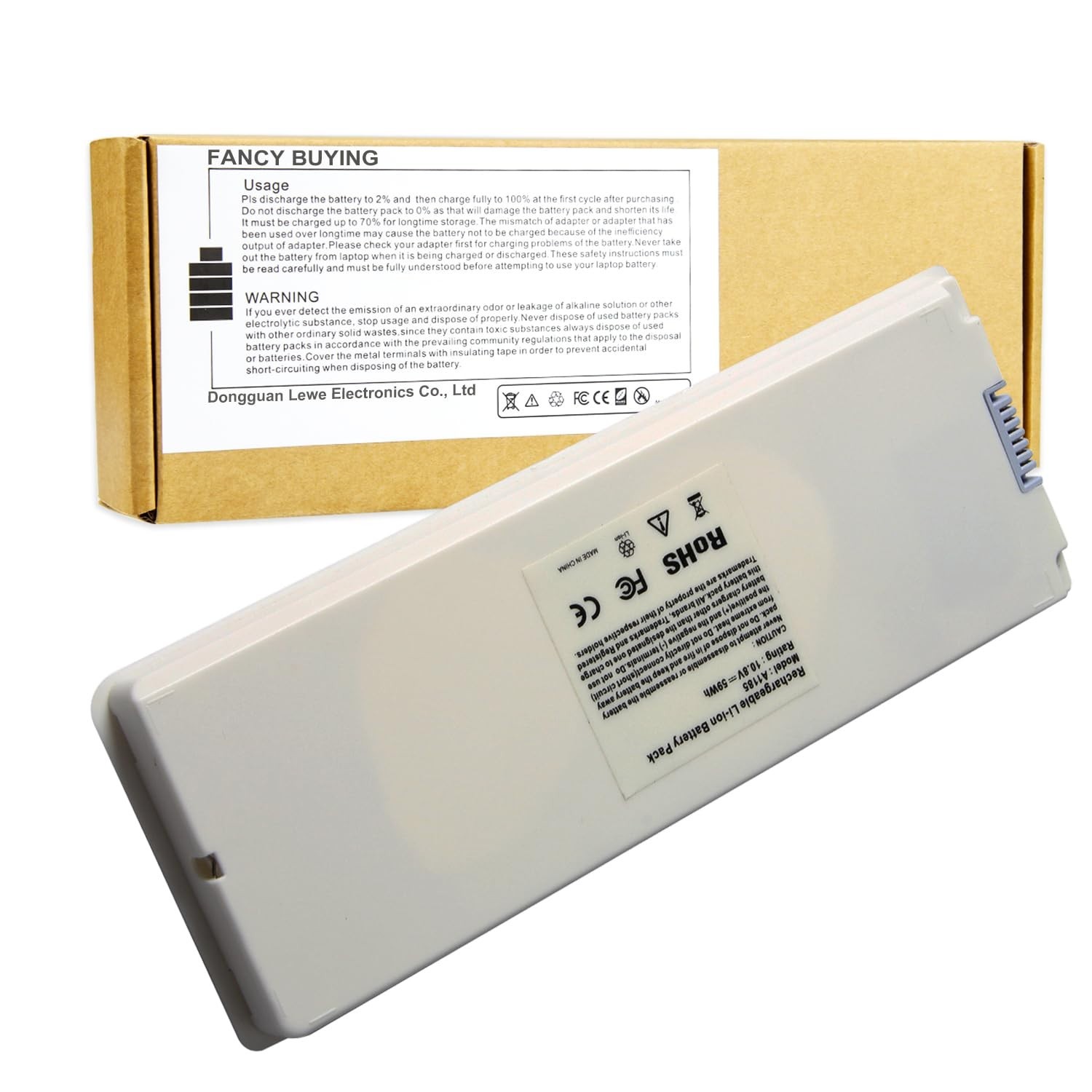 High-Capacity Laptop Battery for MacBook 13 A1181 MA561 MA254 MA255 - White