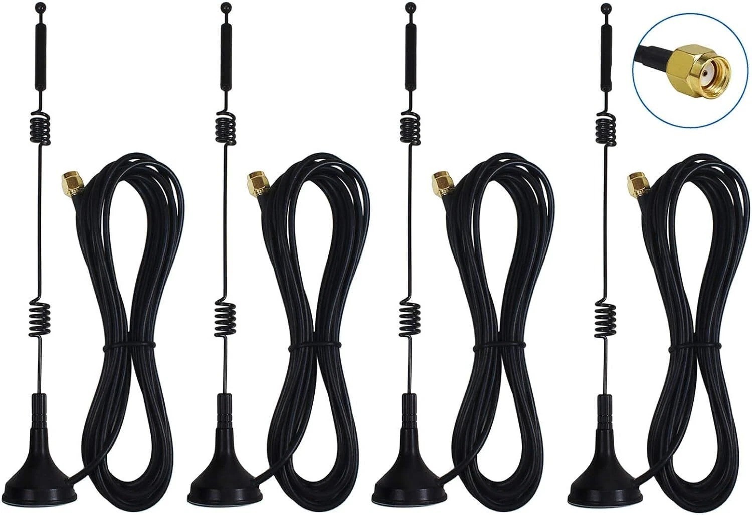 Dual Band Long Range Wifi Antenna (4-Pack),  9Dbi 2.4Ghz 5Ghz 5.8Ghz Rp-s