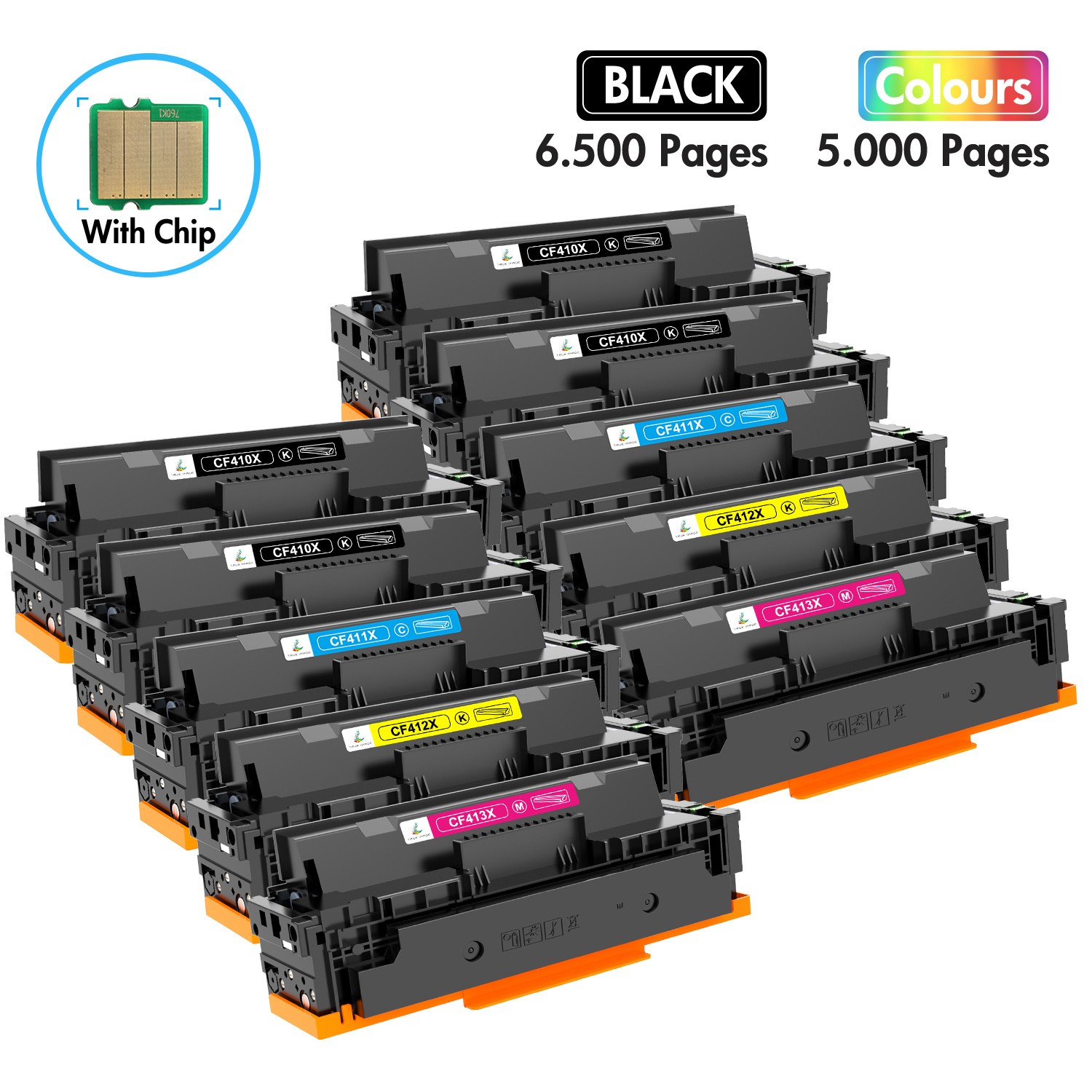 10PK CF410X 410X Toner Fits HP LaserJet Pro M452dw M452nw M452dn MFP M477fnw