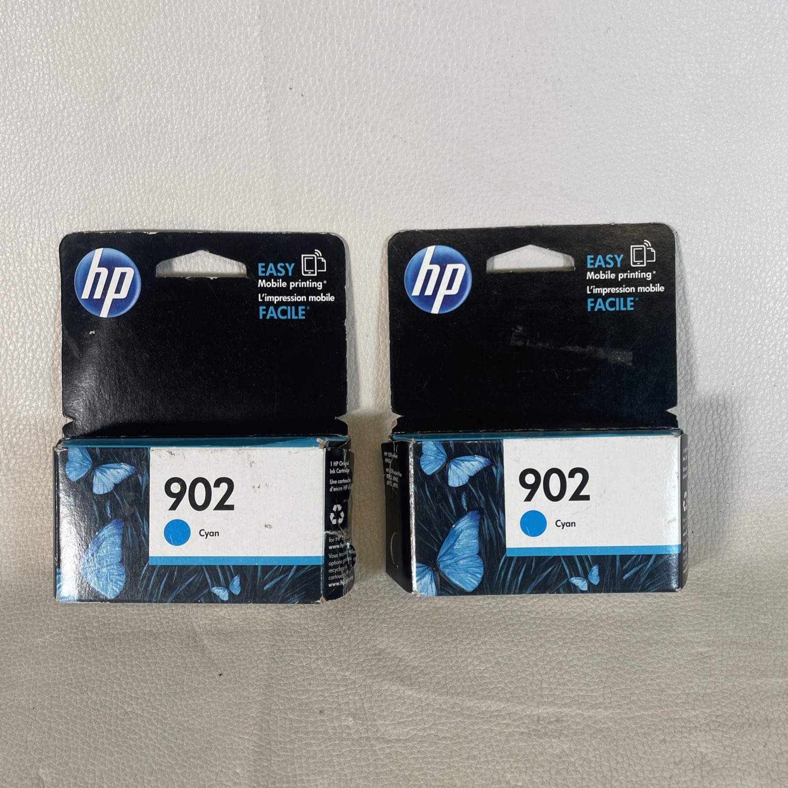 GENUINE HP 902 Blu & Yllw  Ink Cartridges T6L94AN  Set Of 2 Dated 03/2018-Sealed