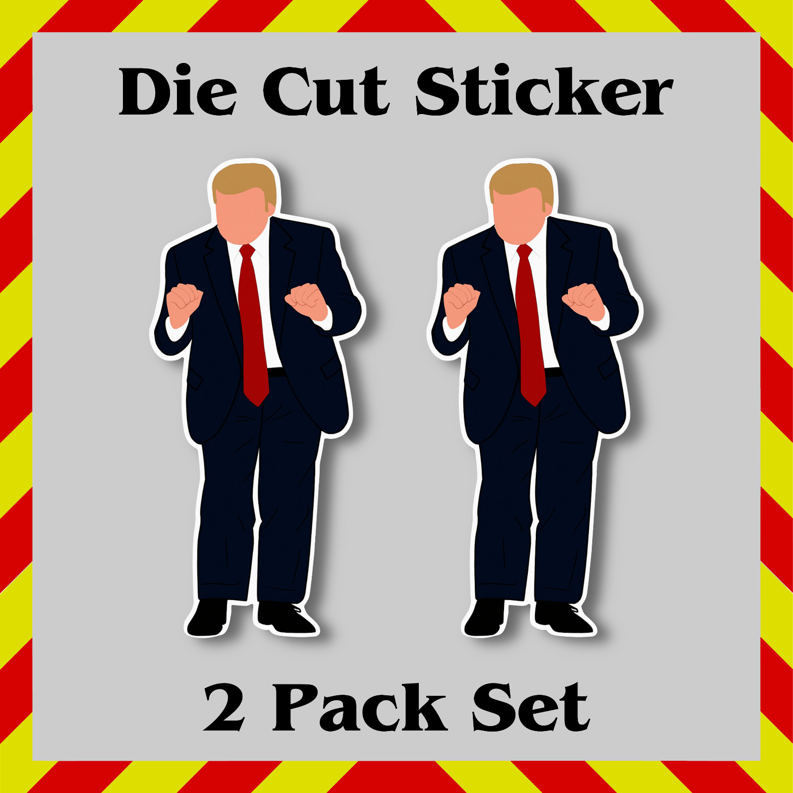 2-Pack, Dancing Trump Stickers, Vinyl Contour-Cut Decals, Holographic or Gloss