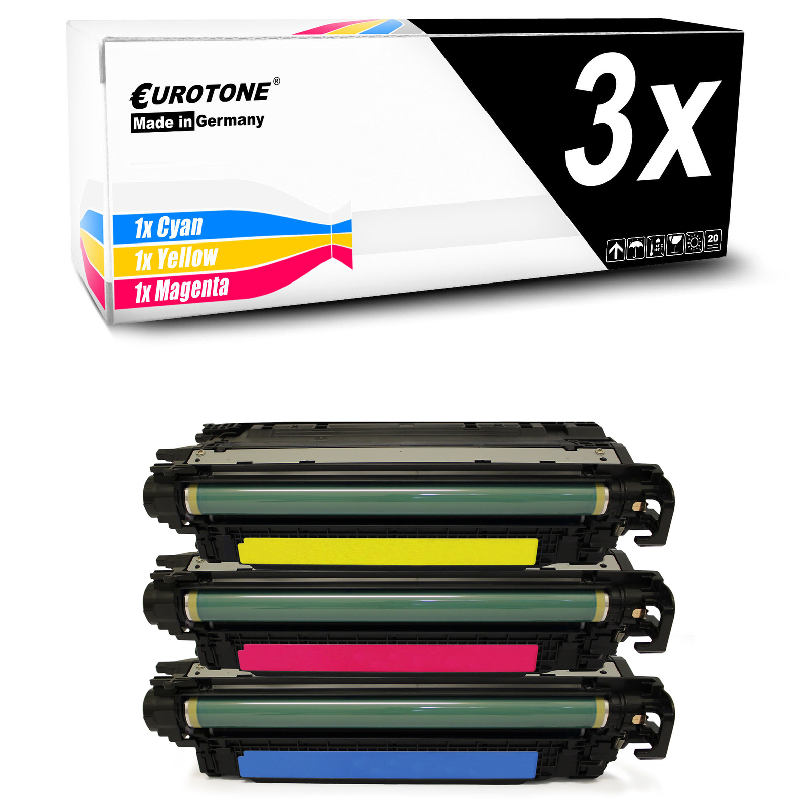 3X Eurotone Cartridge For HP Color LaserJet Professional CP-5225-DN CP-5225-N