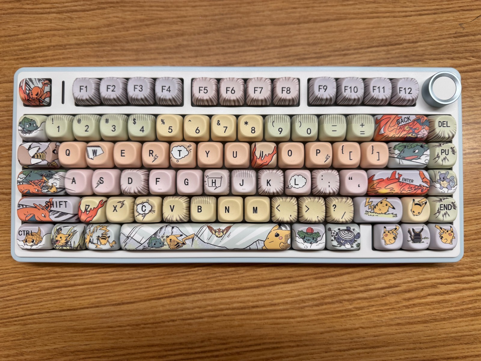 Custom Wireless Mechanical Keyboard – Pokemon Themed Keycaps