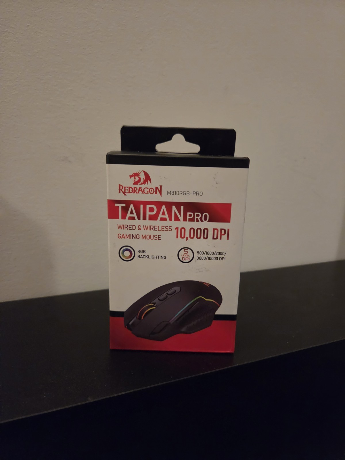 Redragon M810 Pro Wireless Gaming Mouse 10000 DPI RGB 8 Buttons NEW SEALED