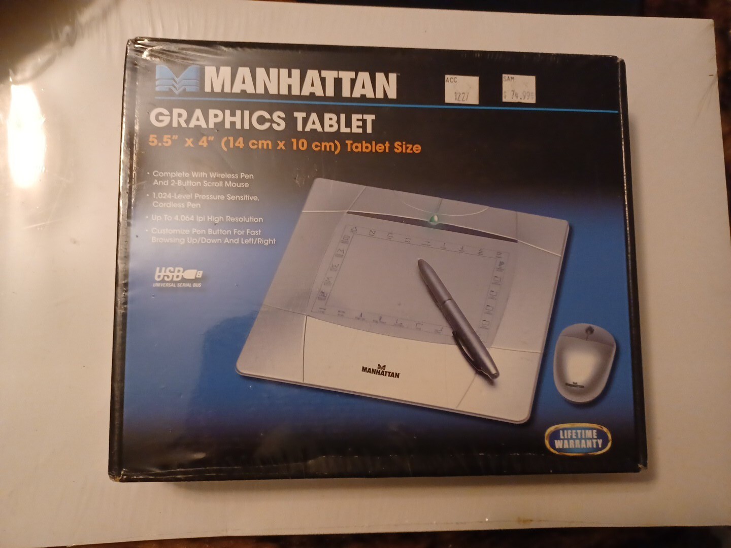Manhattan USB Drawing Graphics Tablet With Wireless Mouse And Pen