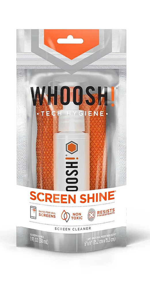 WHOOSH Tech Hygiene 1 OZ Screen Cleaner with Microfiber Cloth - Orange - RETAIL