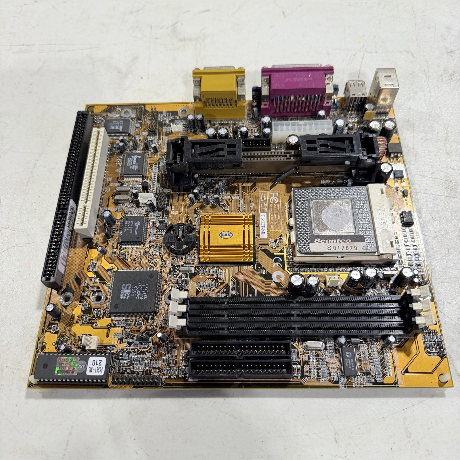 ESC P6SET-ML Computer Motherboard W/ Intel Celeron SL36C CPU AS IS UNTESTED