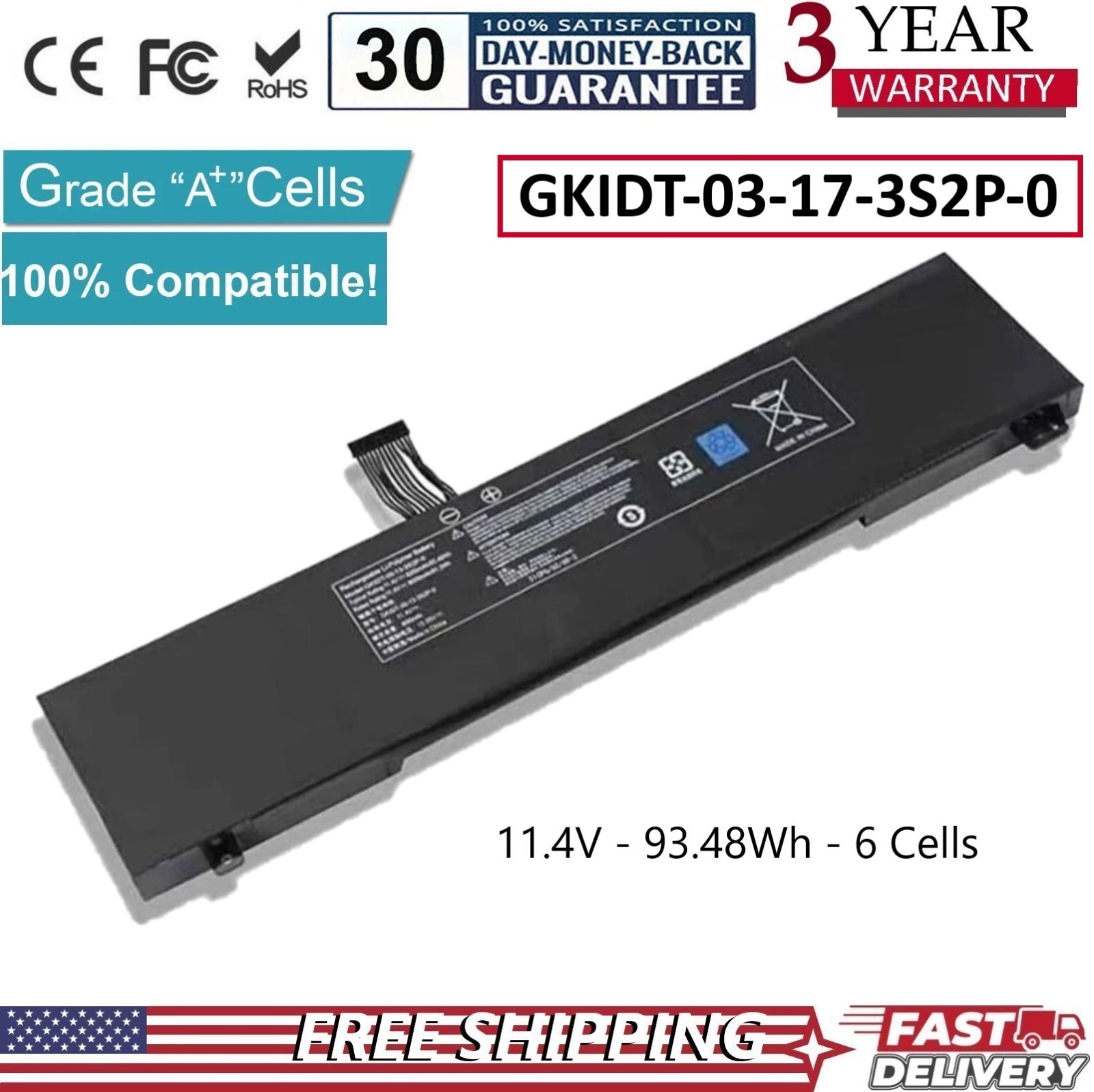 ✅New GKIDT-00-13-3S2P-0 GKIDT-03-17-3S2P-0 Battery For MECHREVO XPG XENIA 15
