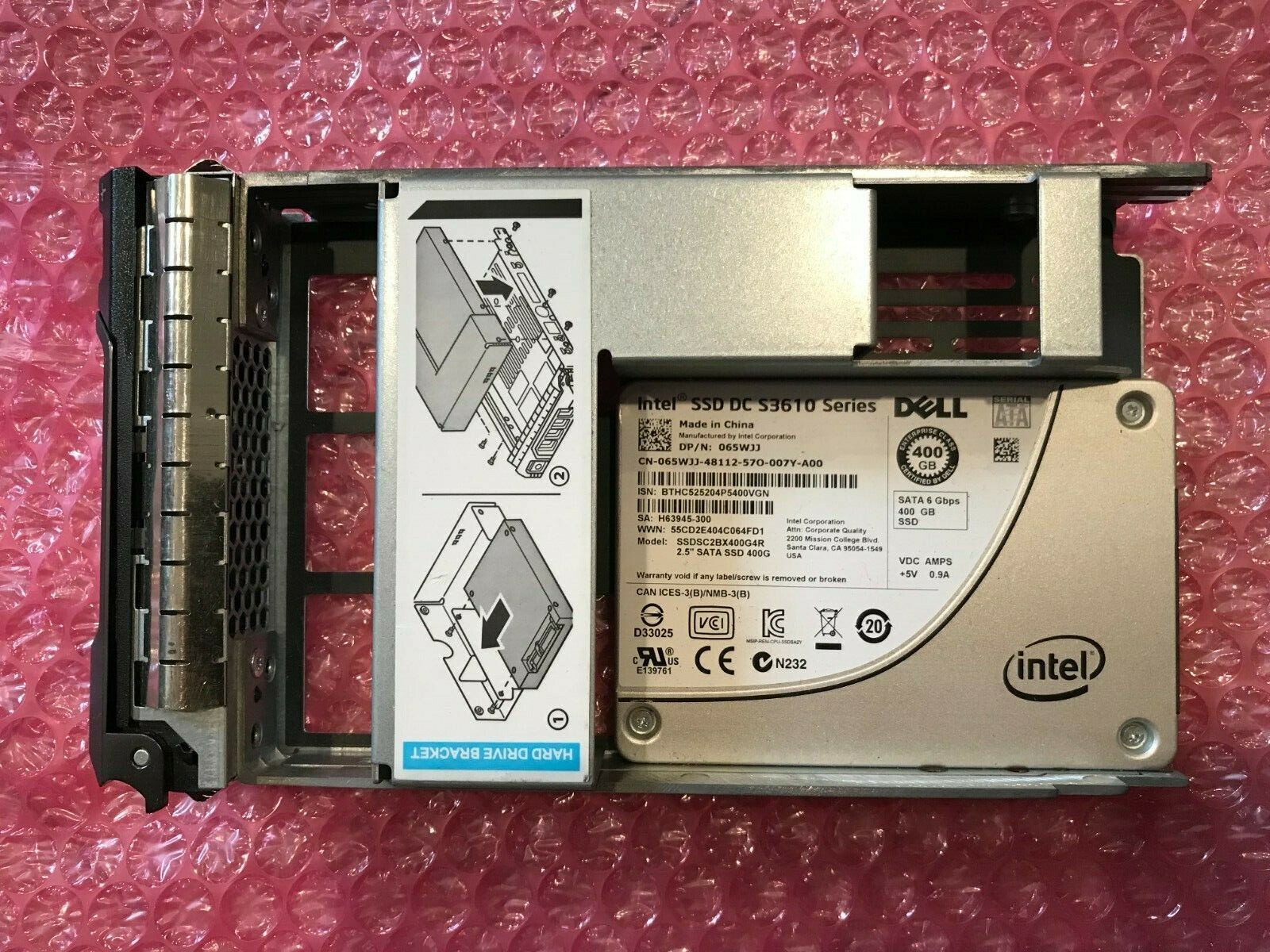8CDHV DELL SSDSC2BX400G4R 400GB 6Gbps SATA3 S3610 3.5" SSD R420 R720 R520 065JJW