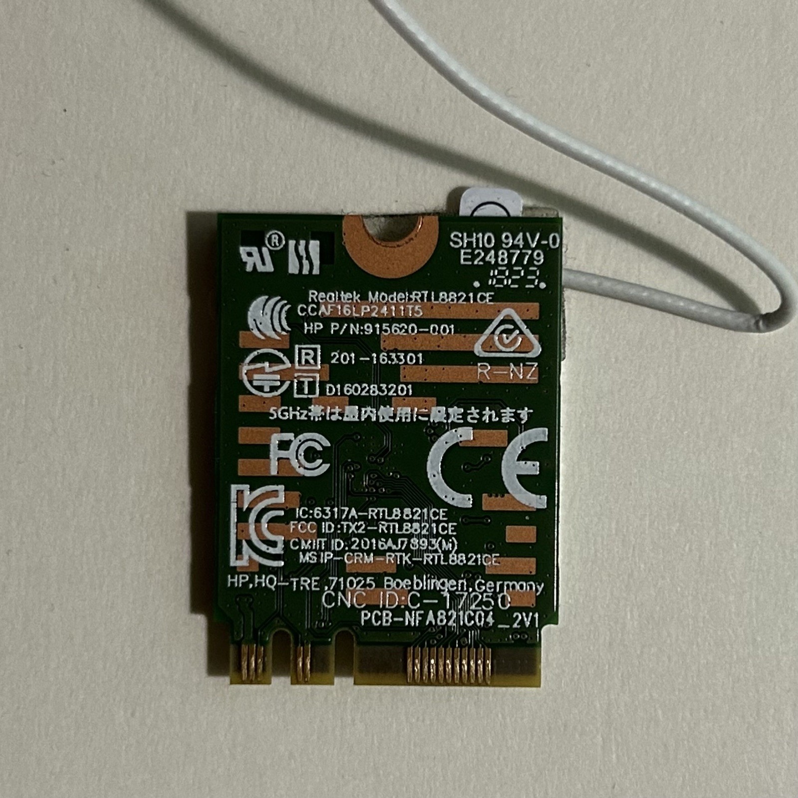 HP L17365-005 REALTEK RTL8821CE OEM HP WIFI BLUETOOTH w/ ANTENNA 915620-001 