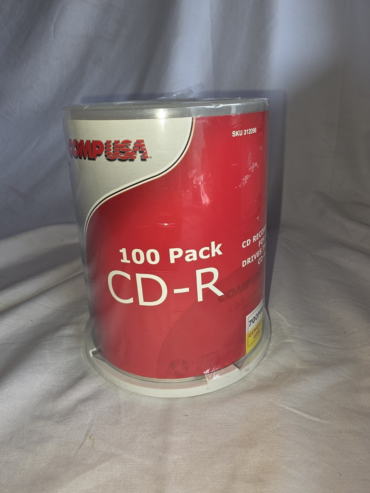 Comp USA 52X CD-R Media Disc 80 Minutes 700 MB 100 Pack New Sealed