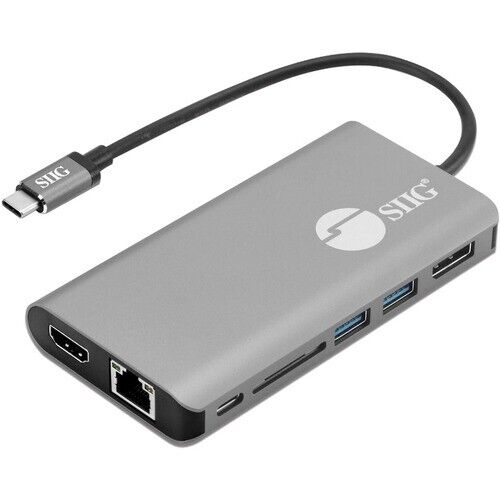 SIIG USB-C MST Video with Hub, LAN and PD 3.0 Docking - 7-in-1 MST Docking Stati