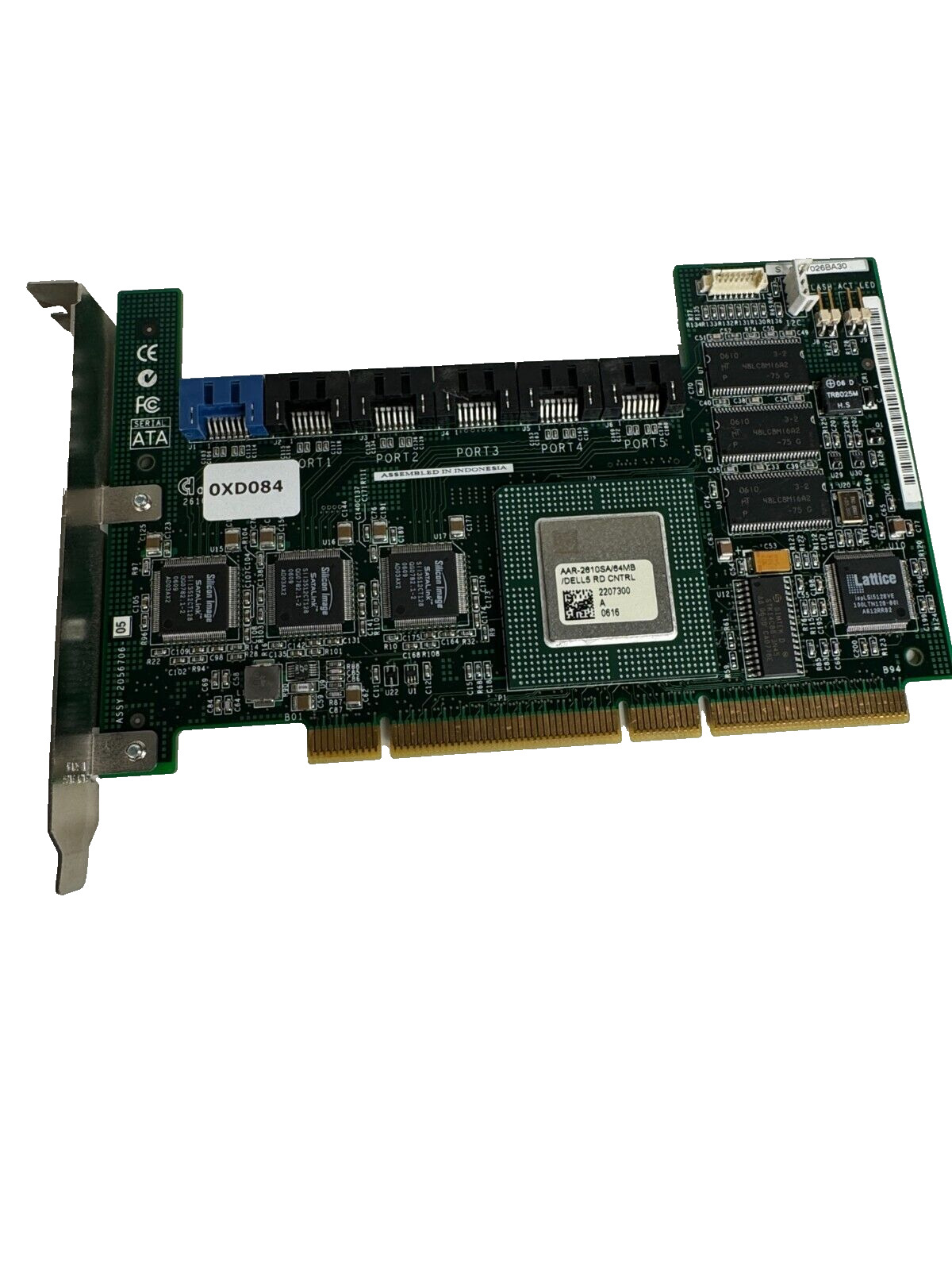 Adaptec AAR-2610SA 64MB DELL 4 PCI-X 6 Port SATA RAID Controller Card 0XD084