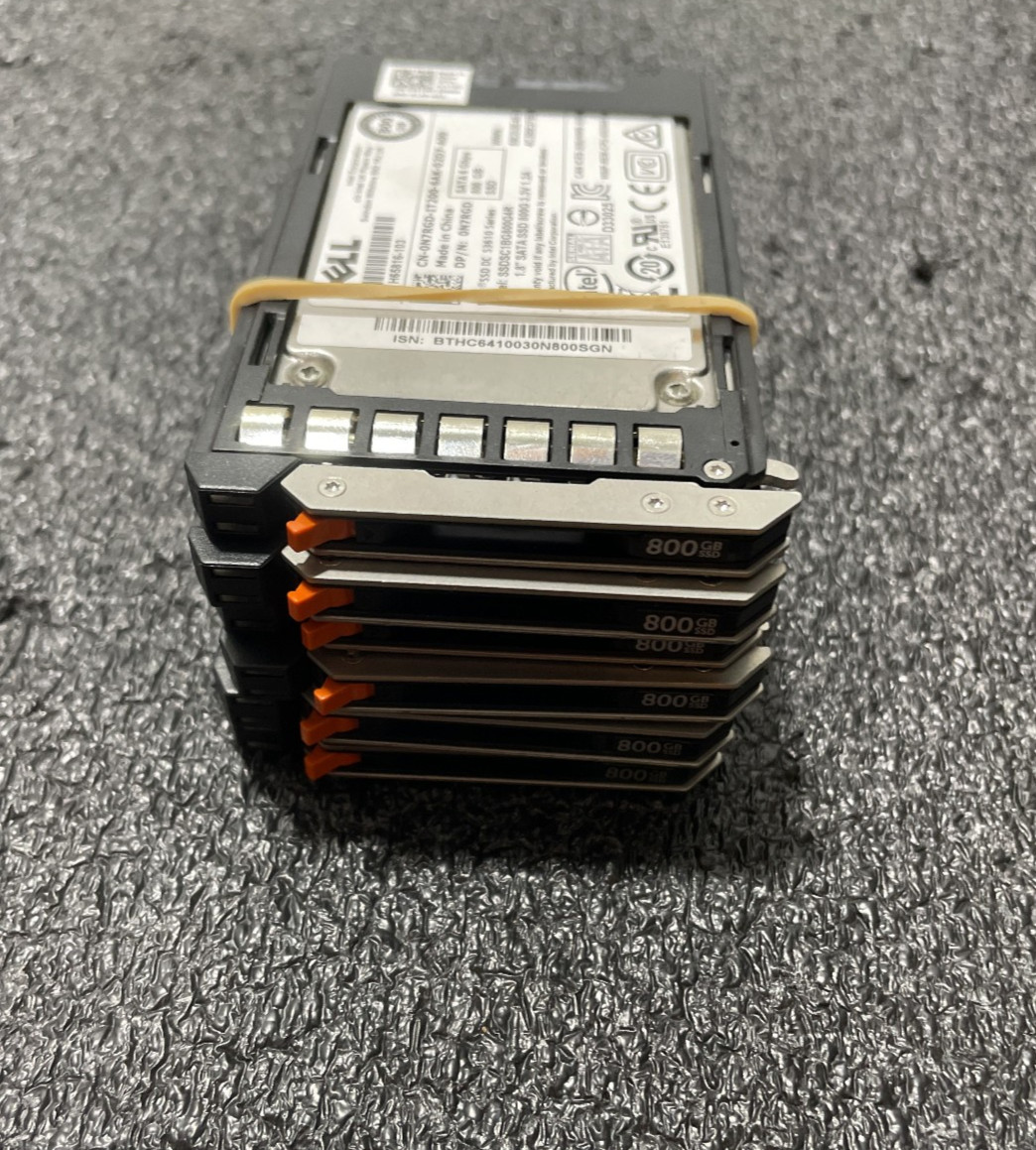 LOT OF 6 Dell SSDSC1BG800G4R N7RGD 800GB SATA  1.8" Solid State Drive