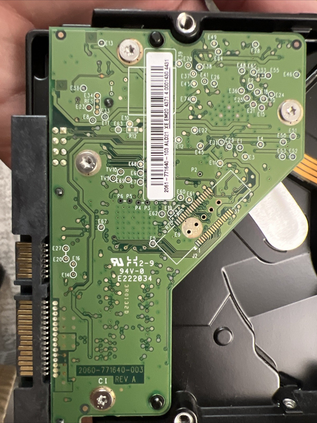 Western Digital 500GB HDD PCB (Model 2060-771640-003 Rev A)