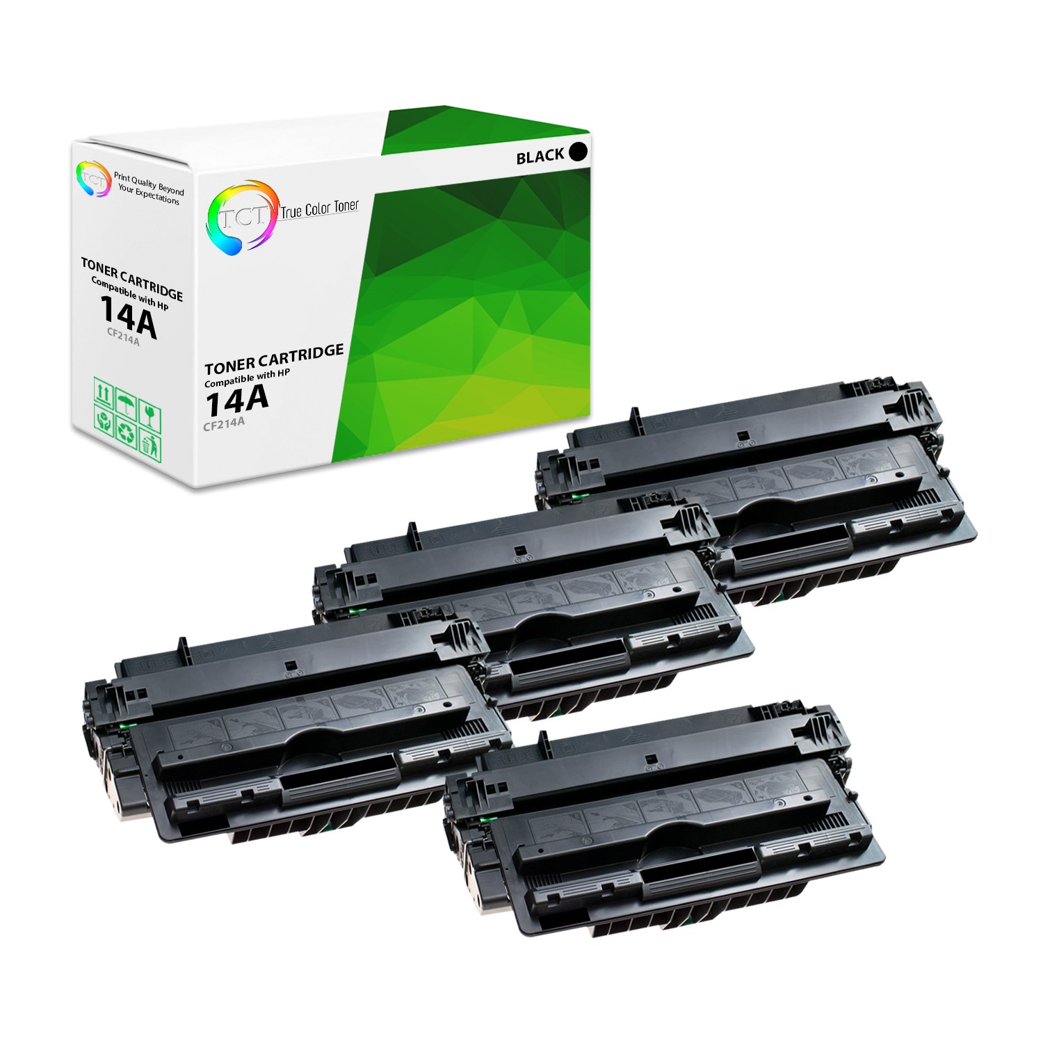 4Pk TCT CF214A 14A Black For HP M725z M725dn M725f M712dn Compatible Toner