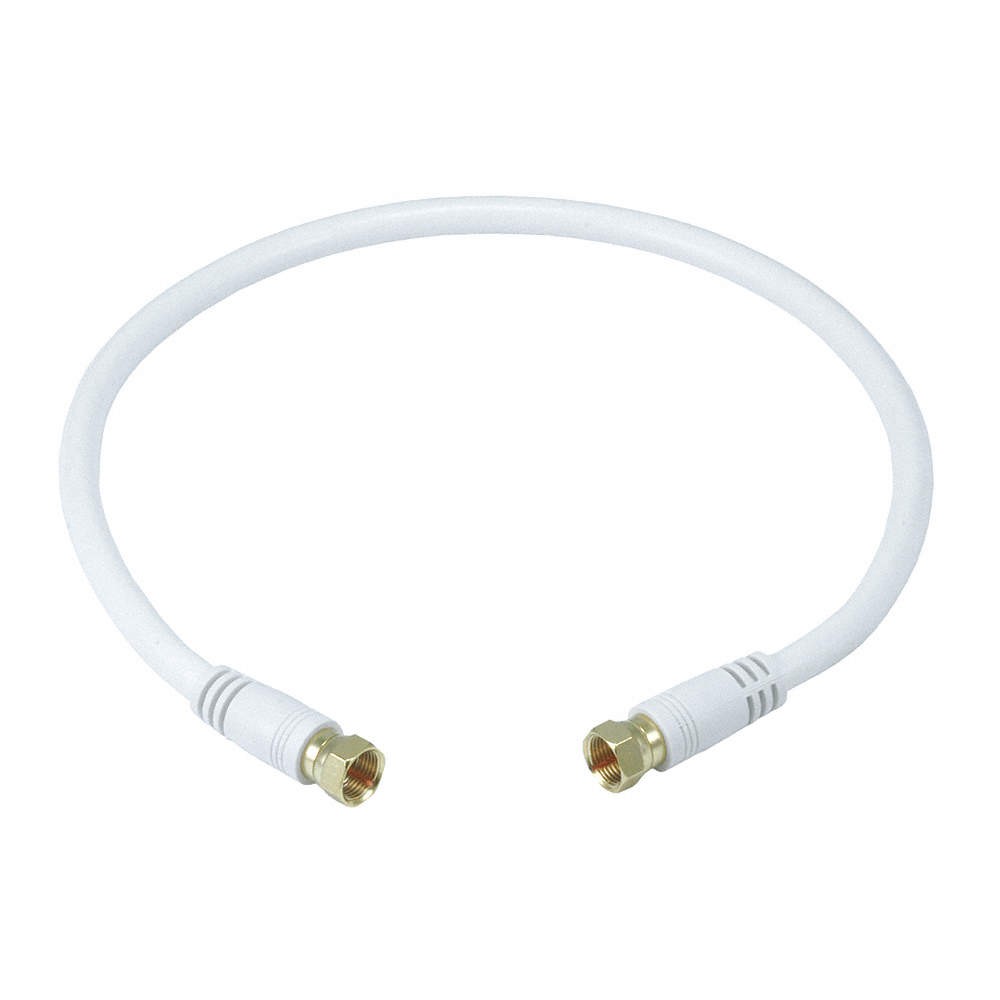 MONOPRICE 5360 Coaxial Cable,RG-6,18 AWG,1 ft. 6",White 14C399