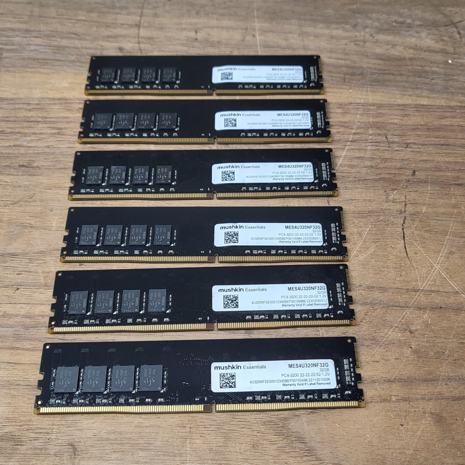 Mushkin 192GB 6x32GB DDR4-3200 PC4-25600 UDIMM RAM MES4U320NF32G