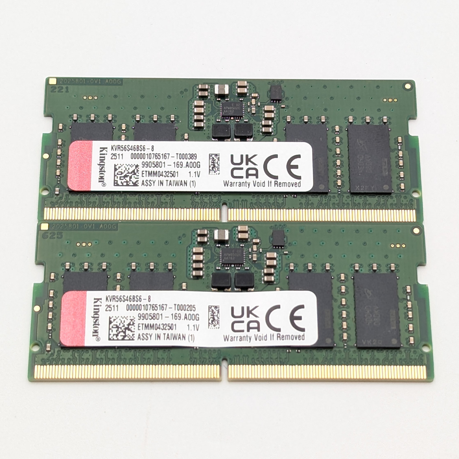 Kingston 16GB (2x8GB) DDR5-5600 PC5-44800 SODIMM RAM (KVR56S46BS6-8)