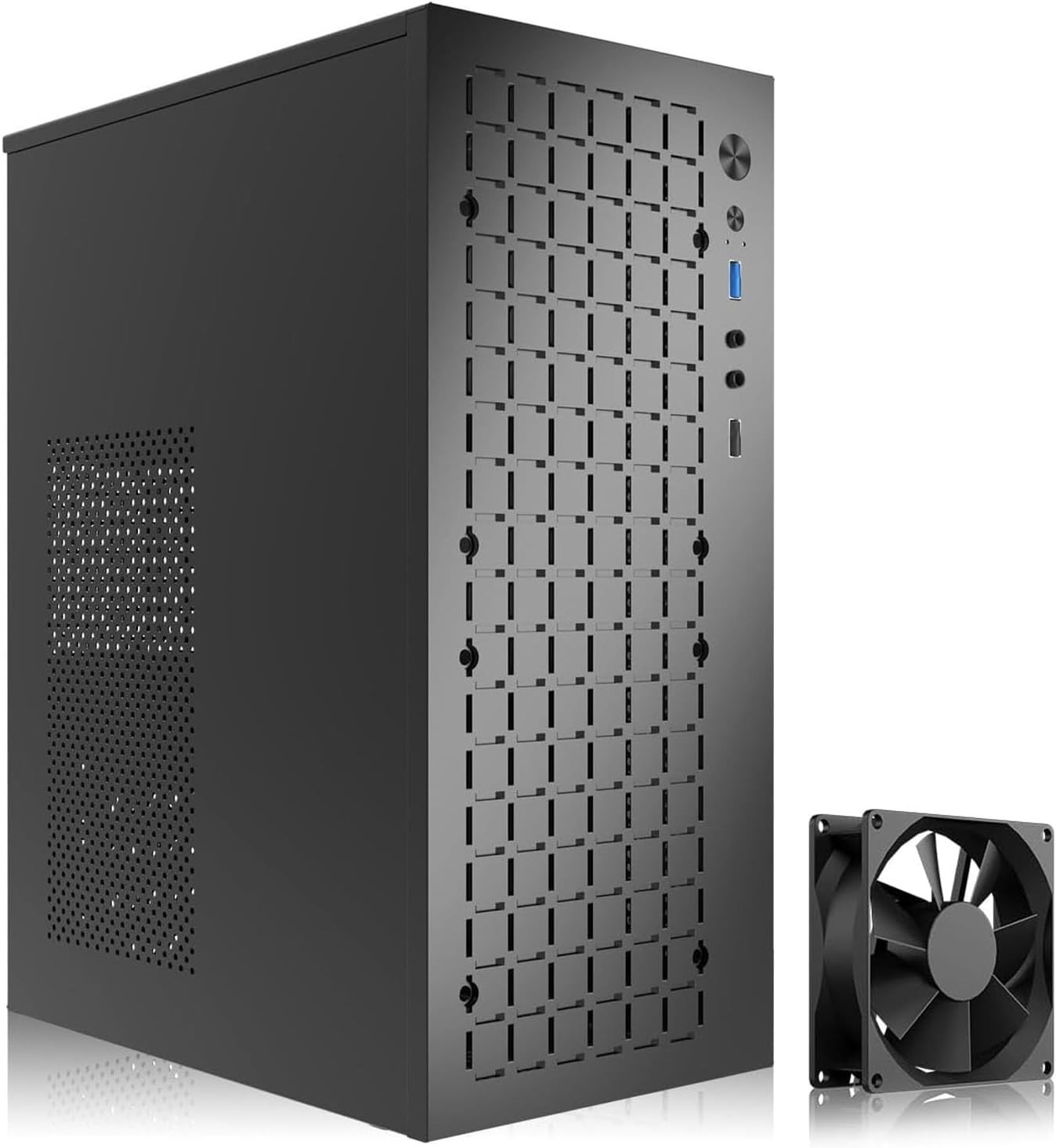 Stylish Black MATX Micro ATX Case for Gaming and Office Use - Compact Size