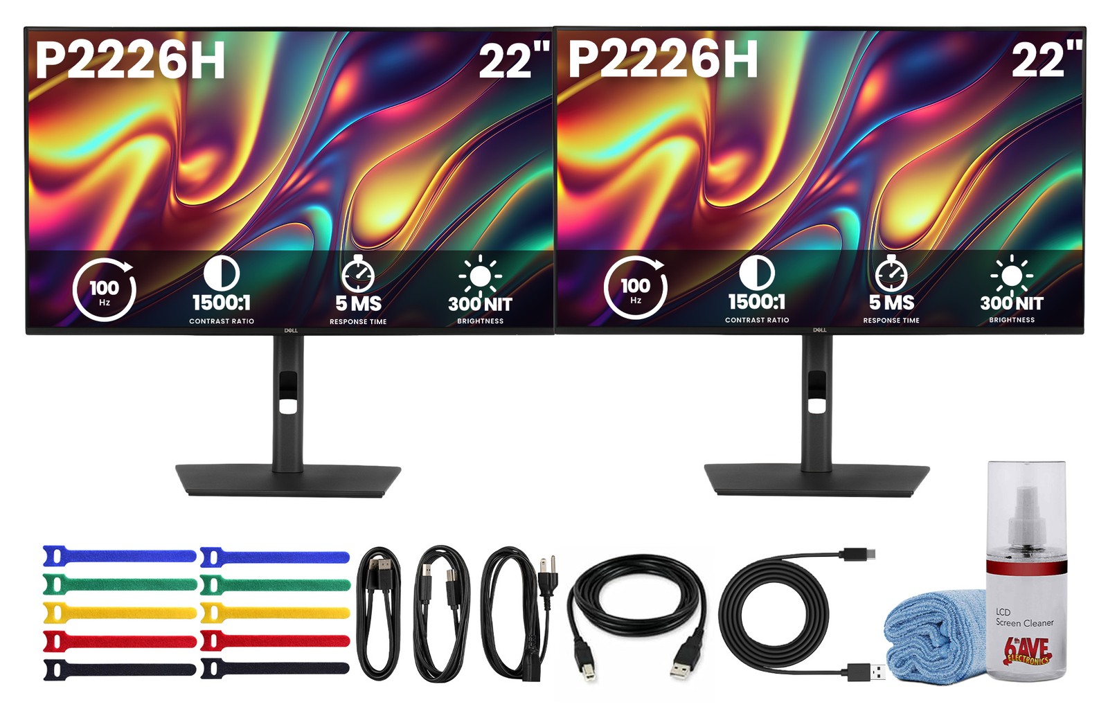 Dell Pro P2226H 22 Inch Full HD IPS Monitor, 100Hz, HDMI, DisplayPort, USB-C 15W