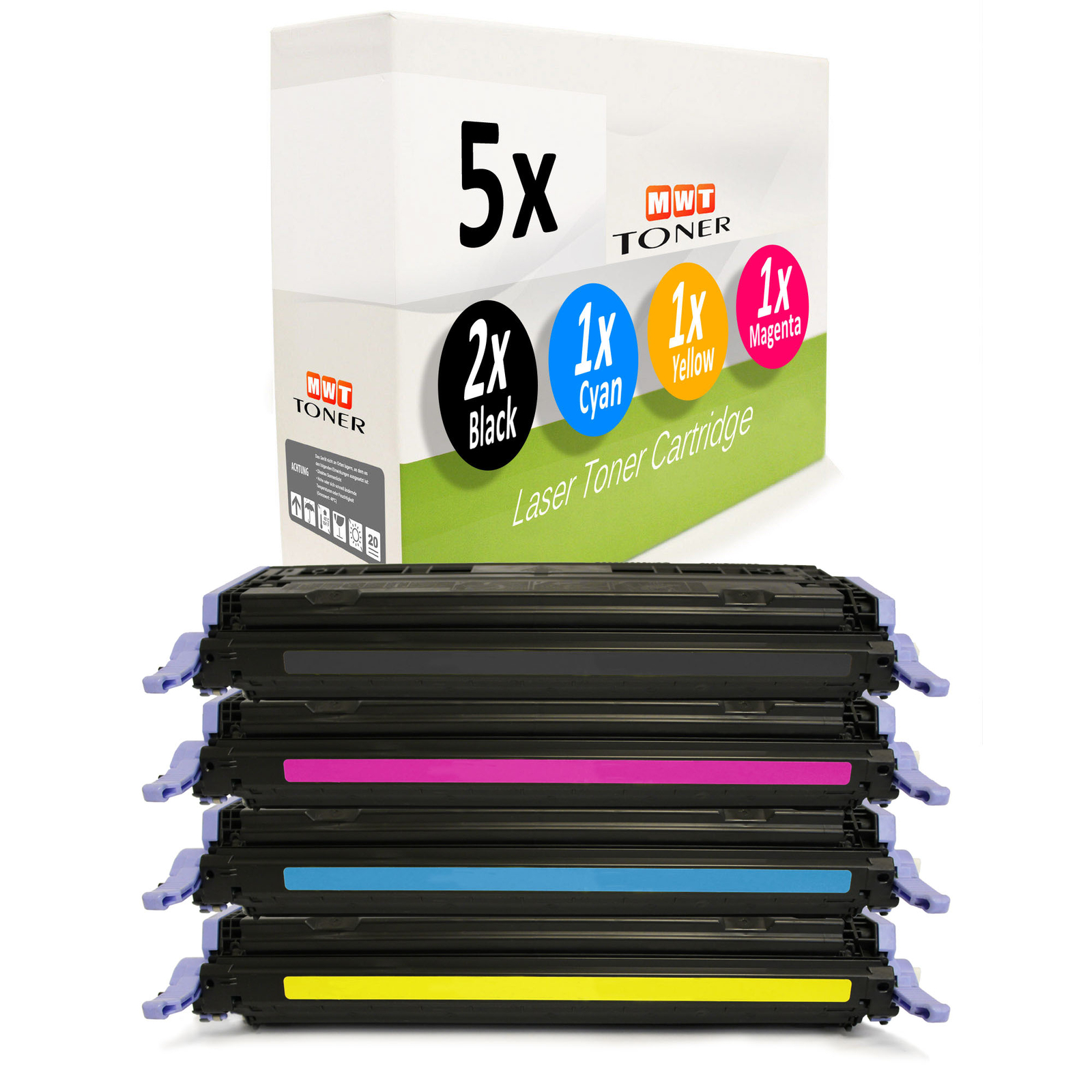 5X Cartridge Replaces Canon 707BK 707C 707M 707Y