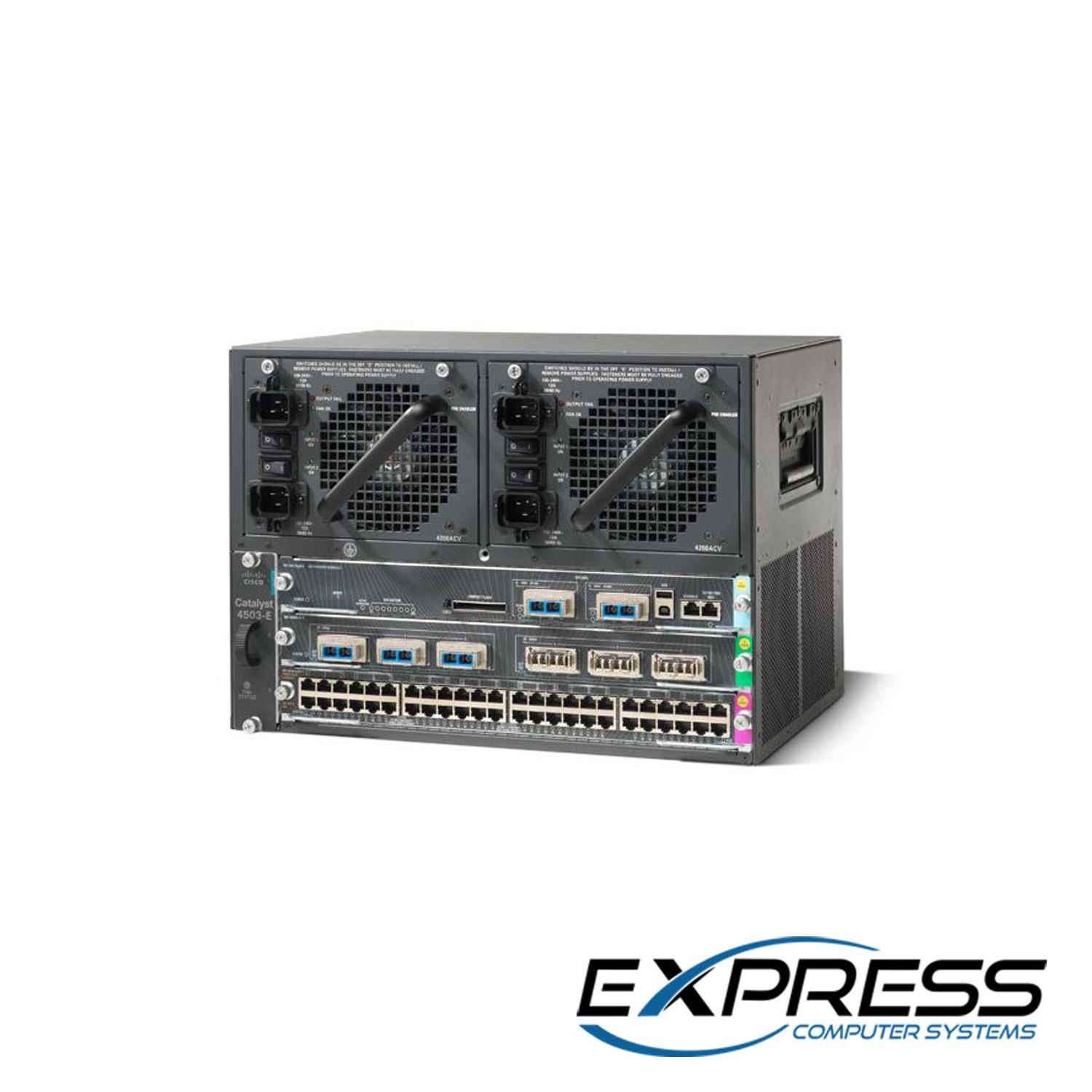 Cisco WS-C4503-E | X45-SUP6L-E | X4424-GB-RJ45 | X4624-SFP-E | Dual 1000W AC