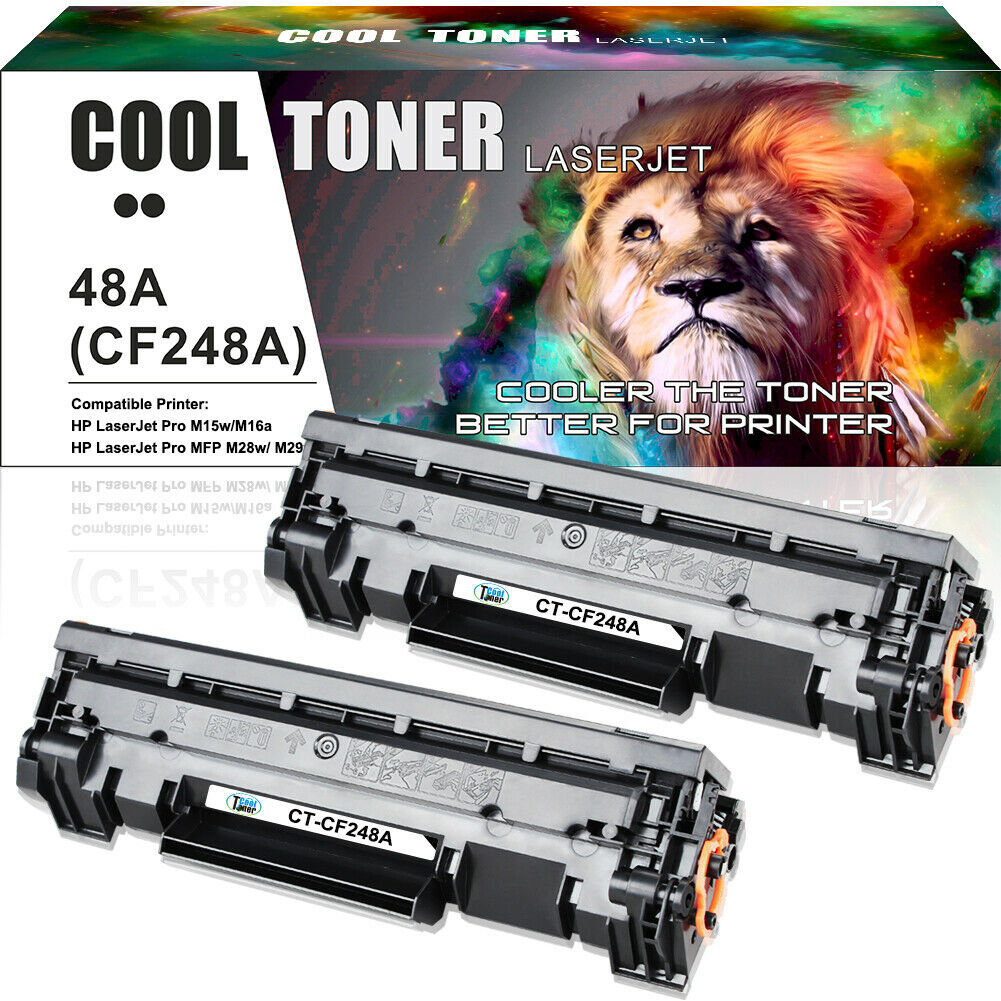 2PK CF248A 48A Toner Cartridges for HP LaserJet Pro M14 M15W M17 M29W M28W M30w