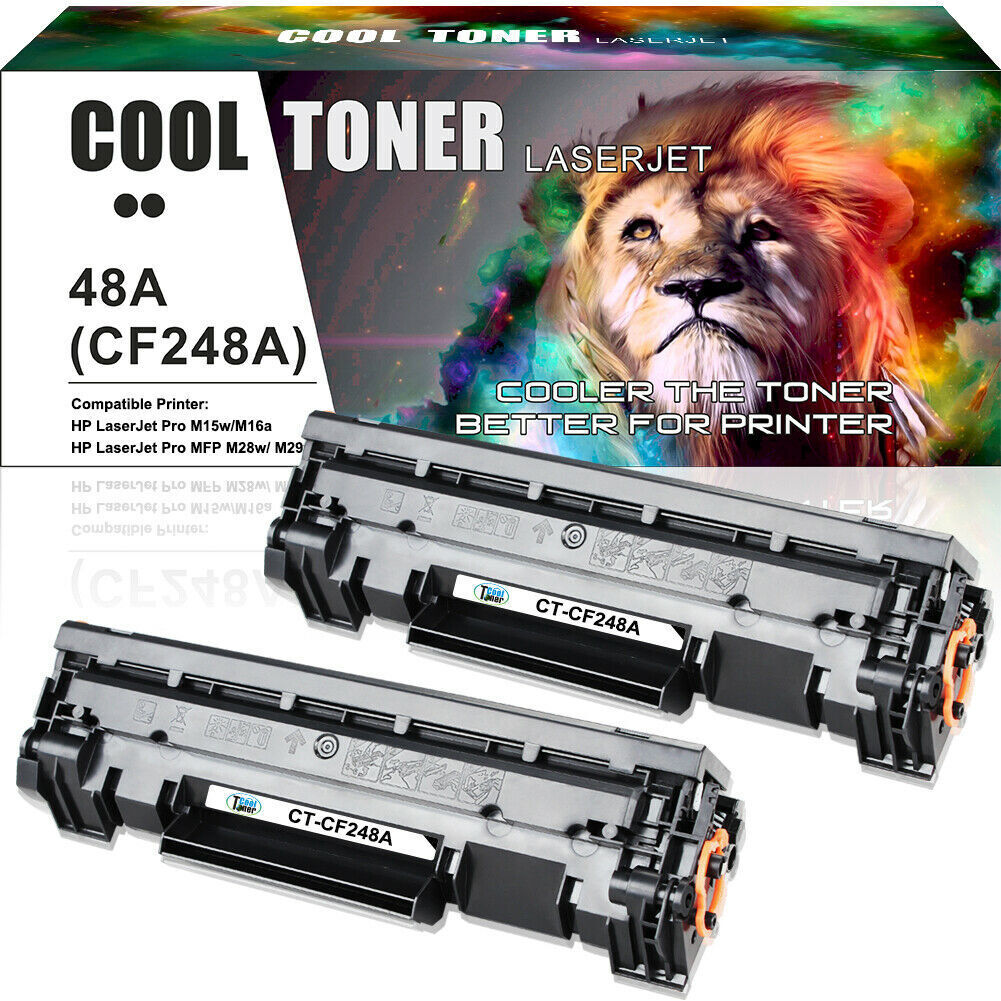 2x Compatible Black CF248A 48A Toner Cartridge Set For HP LaserJet Pro M15W M15A