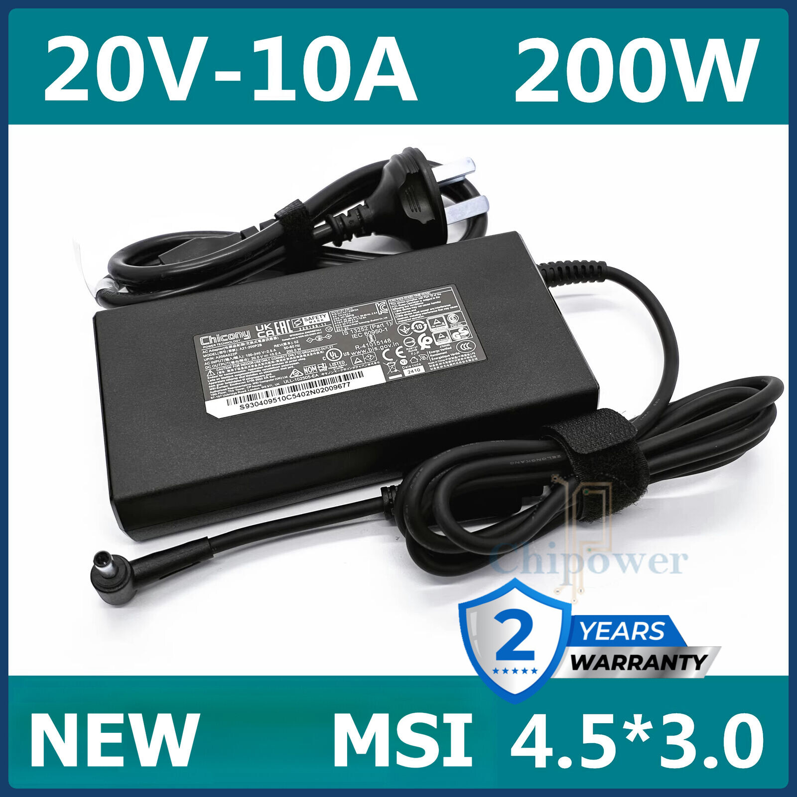 Original MSI A21-200P2B 200W Power Adapter 20V10A Charger