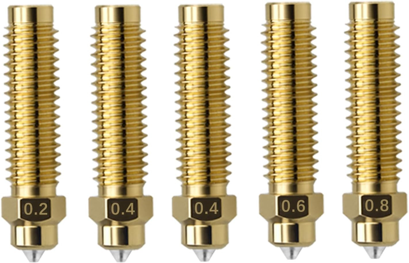 5 Pack Brass-Hardened Steel Nozzles for Elegoo Centauri 3D Printer