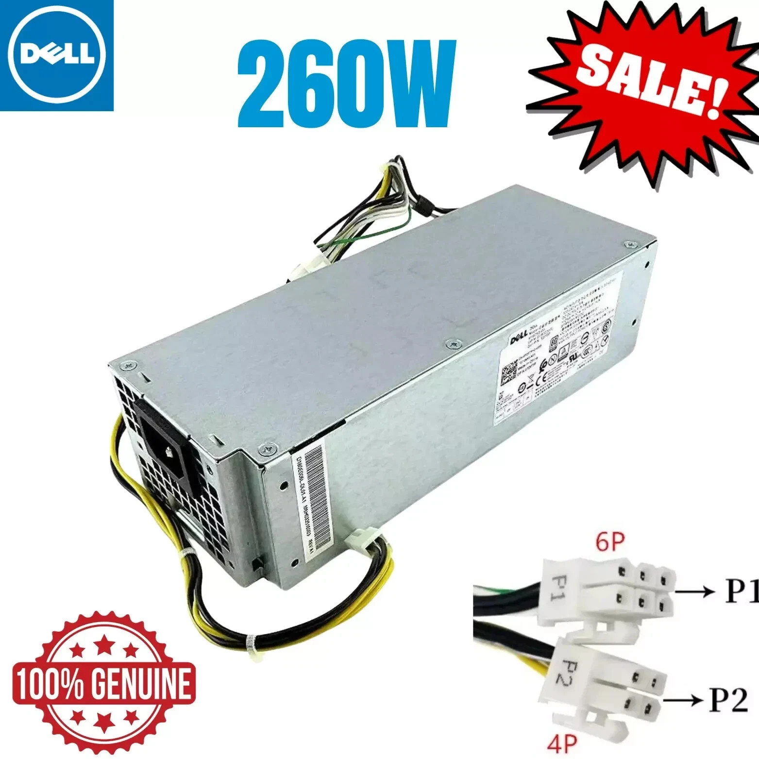 052CKC Dell Inspiron 3880 3891 Model# AC260EBM-00 80 + Bronze Power Supply 52CKC