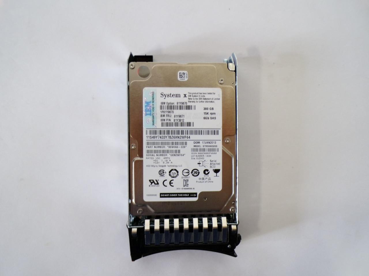 IBM System X 81Y9671 ST9300653SS 300GB 15K 6Gb SAS 2.5'' HDD (J397)