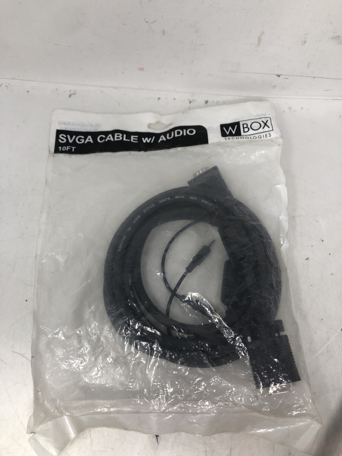 SVGA Cable W/Audio 10Ft Male To Male  3.5MM Male Stereo Plug 28AWG