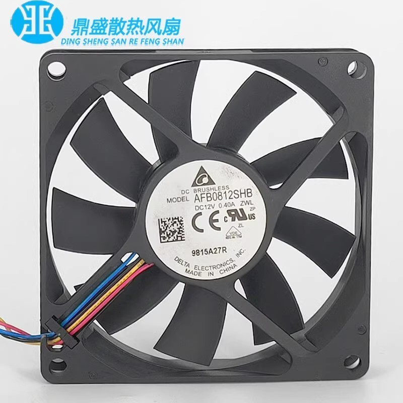 Delta AFB0812SHB 8015 DC12V 0.40A 8CM 4-Wire Dual Ball Cooling Fan