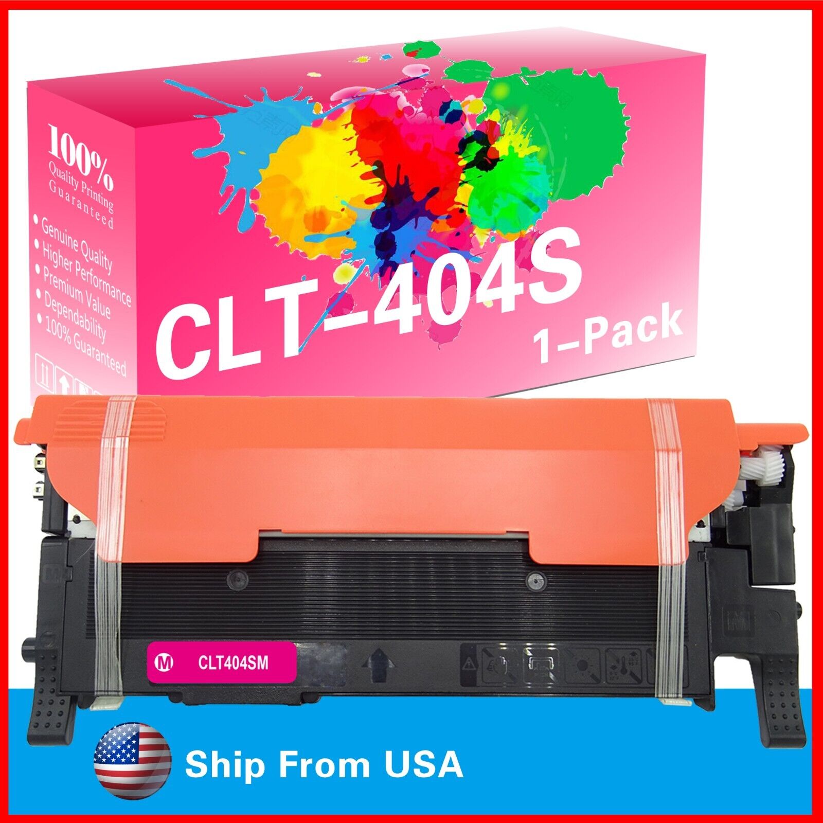 1PK CLT404S 404S Toner Cartridge CLT-404S for C480 Printer (Magenta)