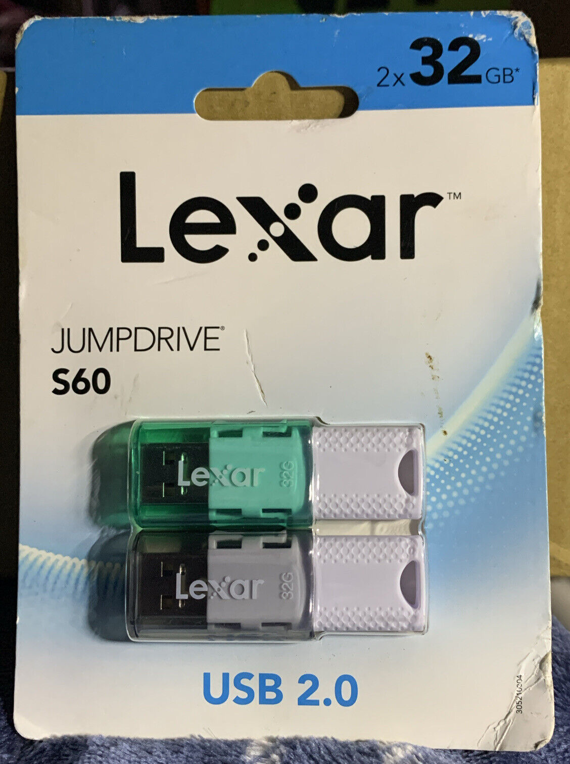 Lexar JumpDrive S60 USB 2.0 Flash Drives, 32GB, Pink/Green 2PK
