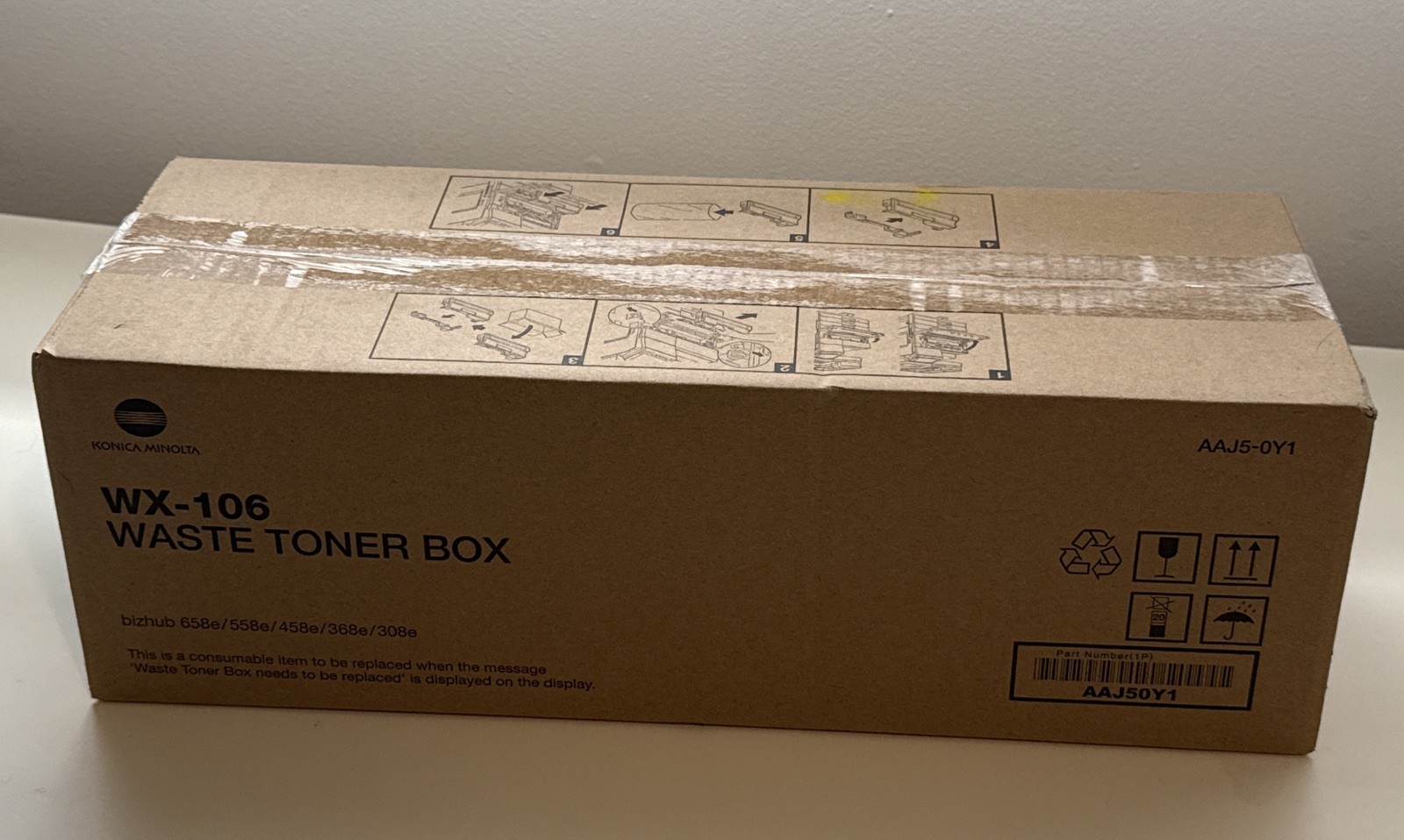 Genuine Konica Minolta WX-106 AAJ50Y1  Waste Toner Box - NEW - Factory Sealed
