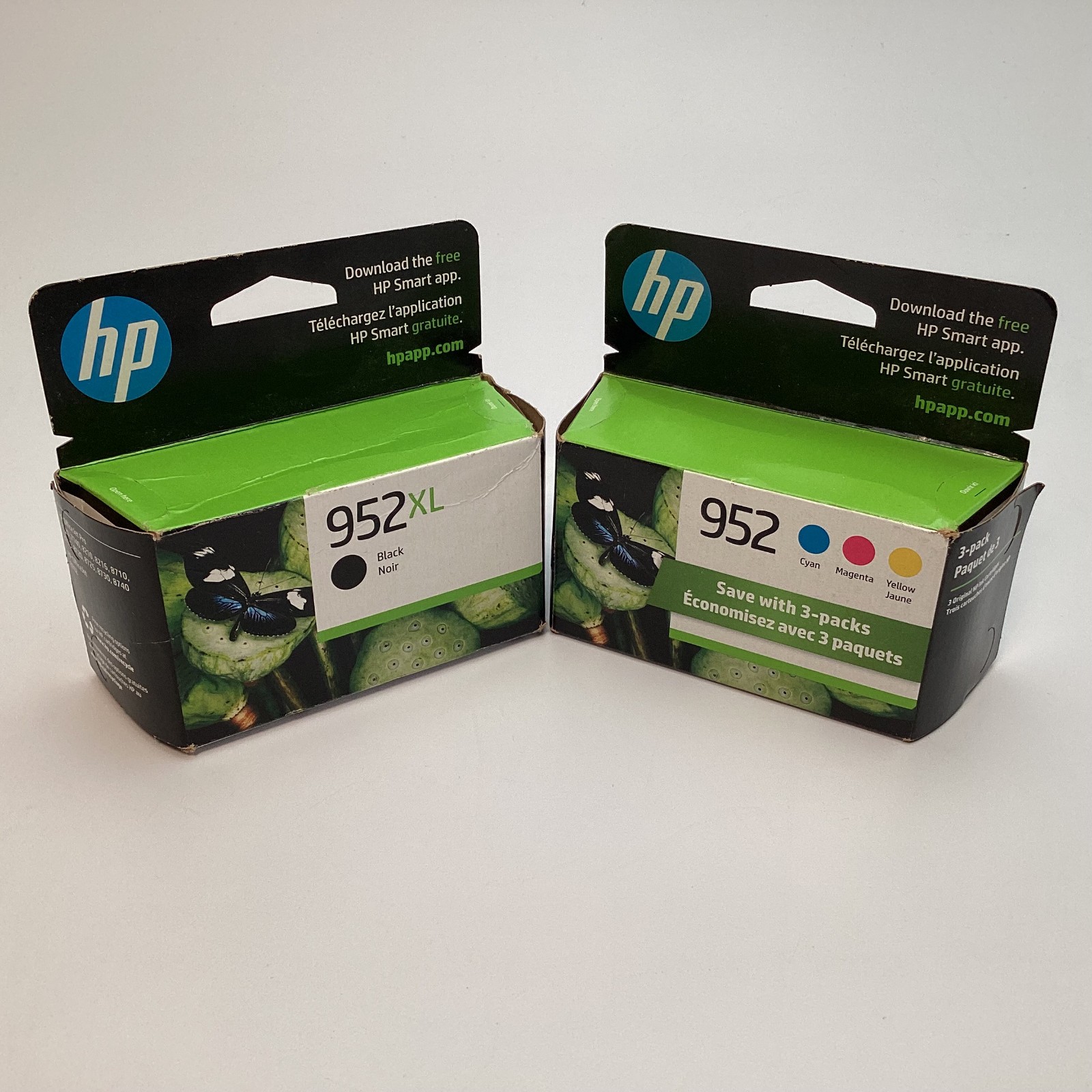 HP 952XL Black & 952 Cyan Magenta Yellow Ink Cartridges Exp 12/2024 & 03/2025