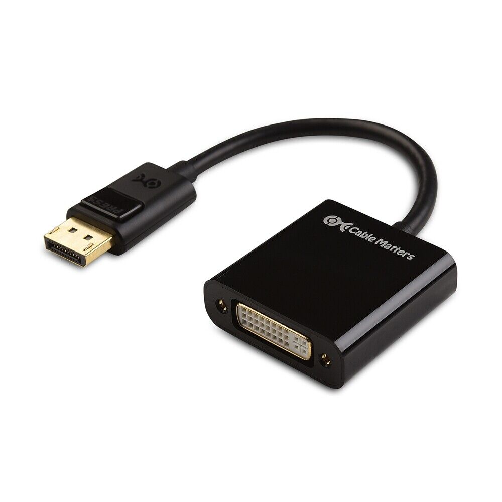 Cable Matters DisplayPort to DVI Adapter Dongle Black